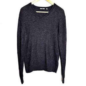 Uniqlo Unisex Grey V Neck Wool Nylon‎ Pullover Sweater Size M
